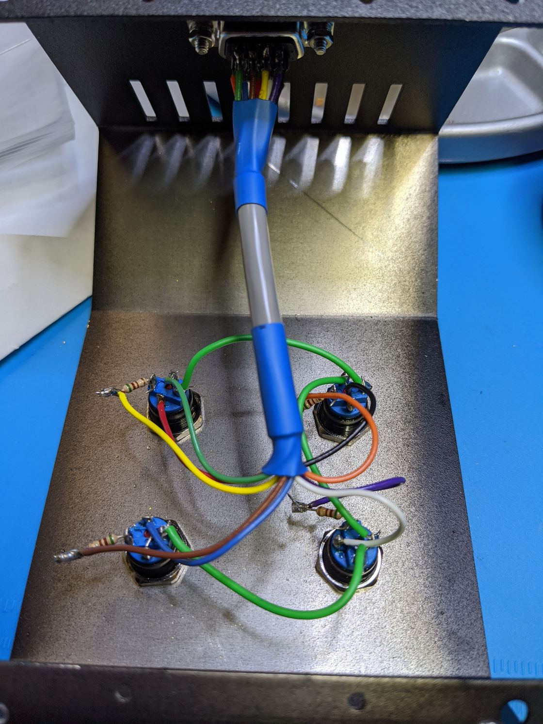 The inside of the mute/dim switch enclosure.