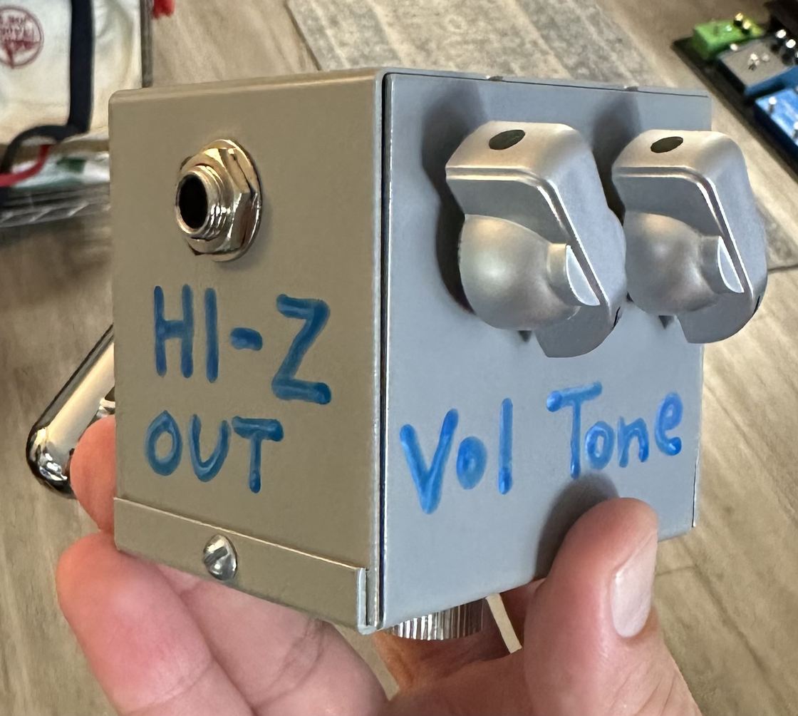 Pickup In a Box, a guitar pickup in a small enclosure.