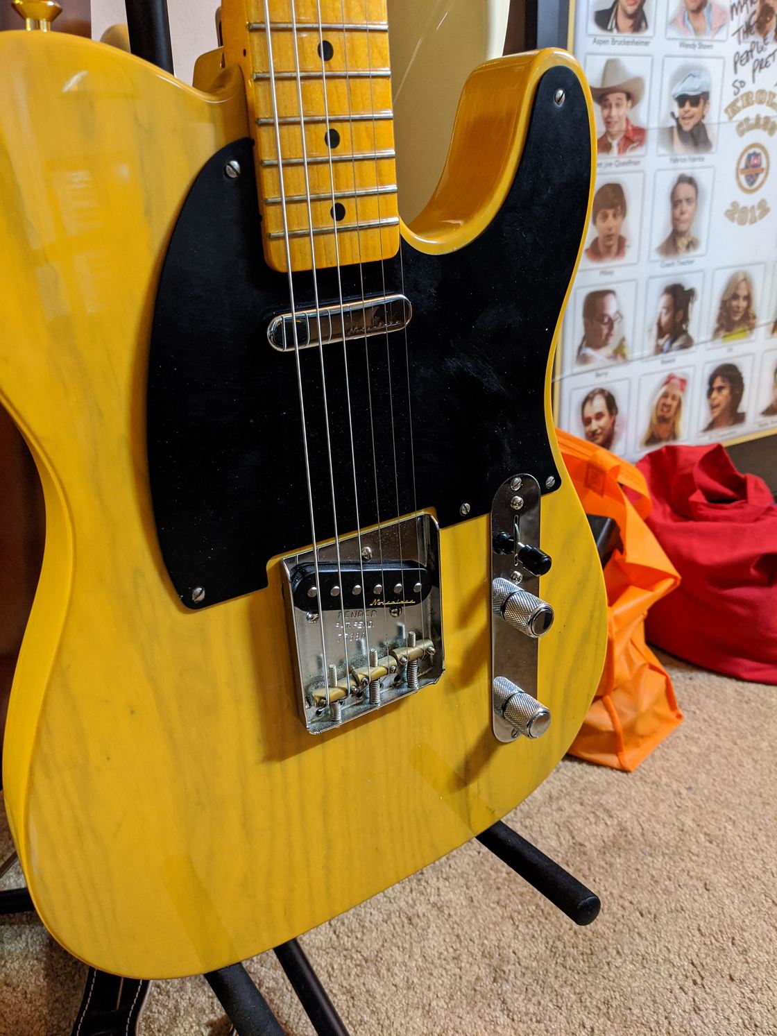 A Telecaster with custom switching installed.