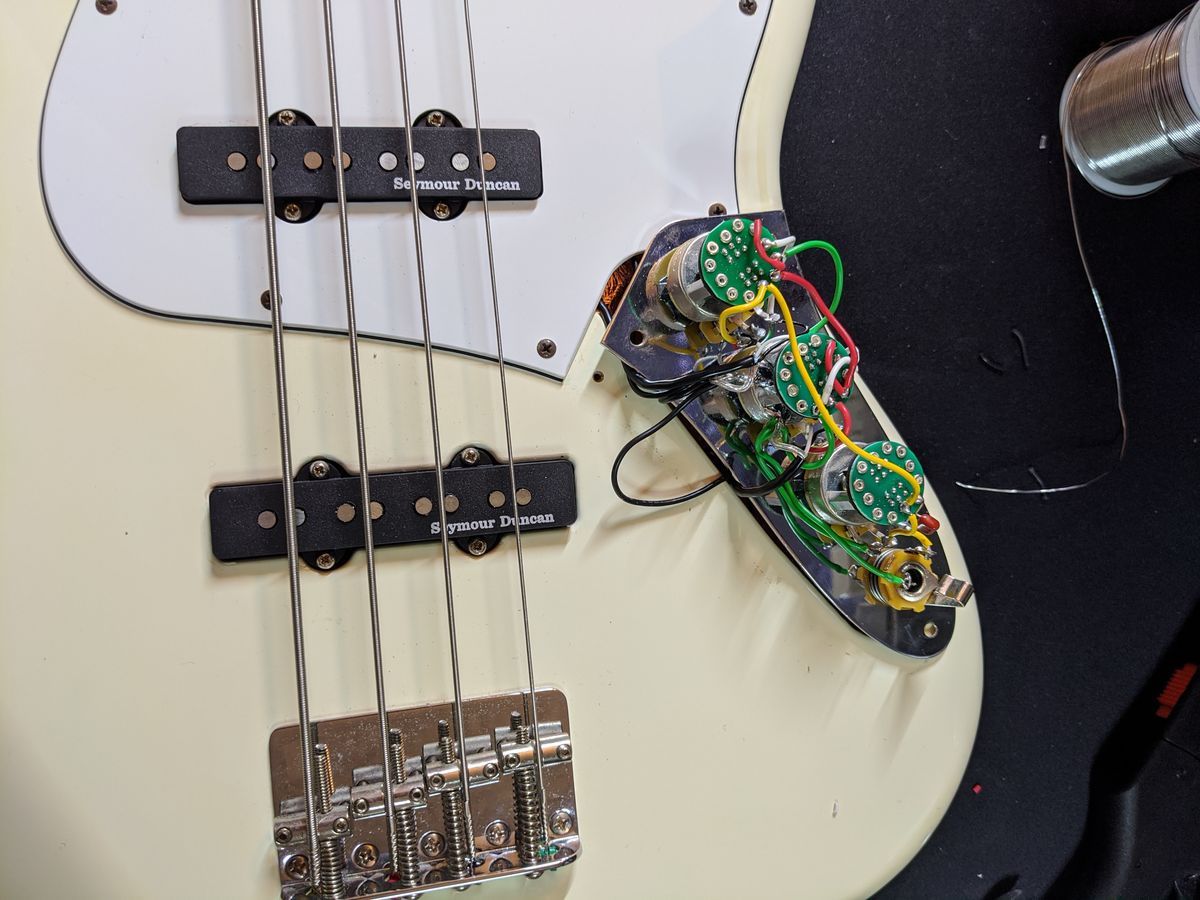 The hand-built DAC-1 circuit board inside its enclosure.